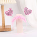 Pafu Valentines Hair Accessoires Pink Red Love Heart Hair Hoop with Glitter Feather Desgin Love Heart Shaped Hairband