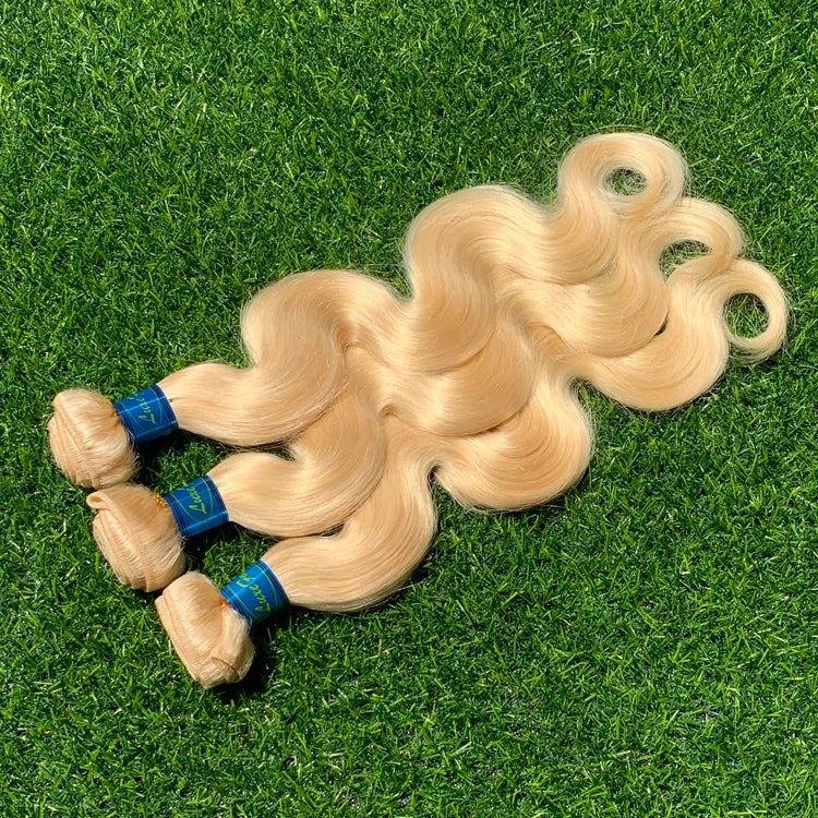Grade 10a Blonde 613 Virgin Brazilian Hair Bundles613 Blonde Body Wave Human Hair Extension Products for Black Women