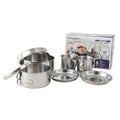 Hot Sale 8 Pieces Set Portable Camping Cookware Set Food Grade Stainless Steel Outdoor Cooking Set Hiking Mess Kit