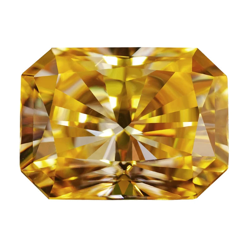 SICGEM Factory Production Custom 1-Carat Loose Moissanite Wholesale of Champagne Yellow Gemstone Sizes 2mm*4mm-10mm*14mm