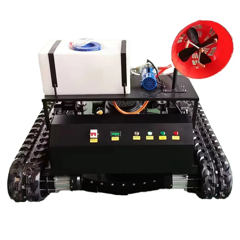 GPS APP Remote Control Lawn Mower Robot Agricultural Orchard Fuel Sprayer with Snow Blade Medicine Dispenser Transport Container
