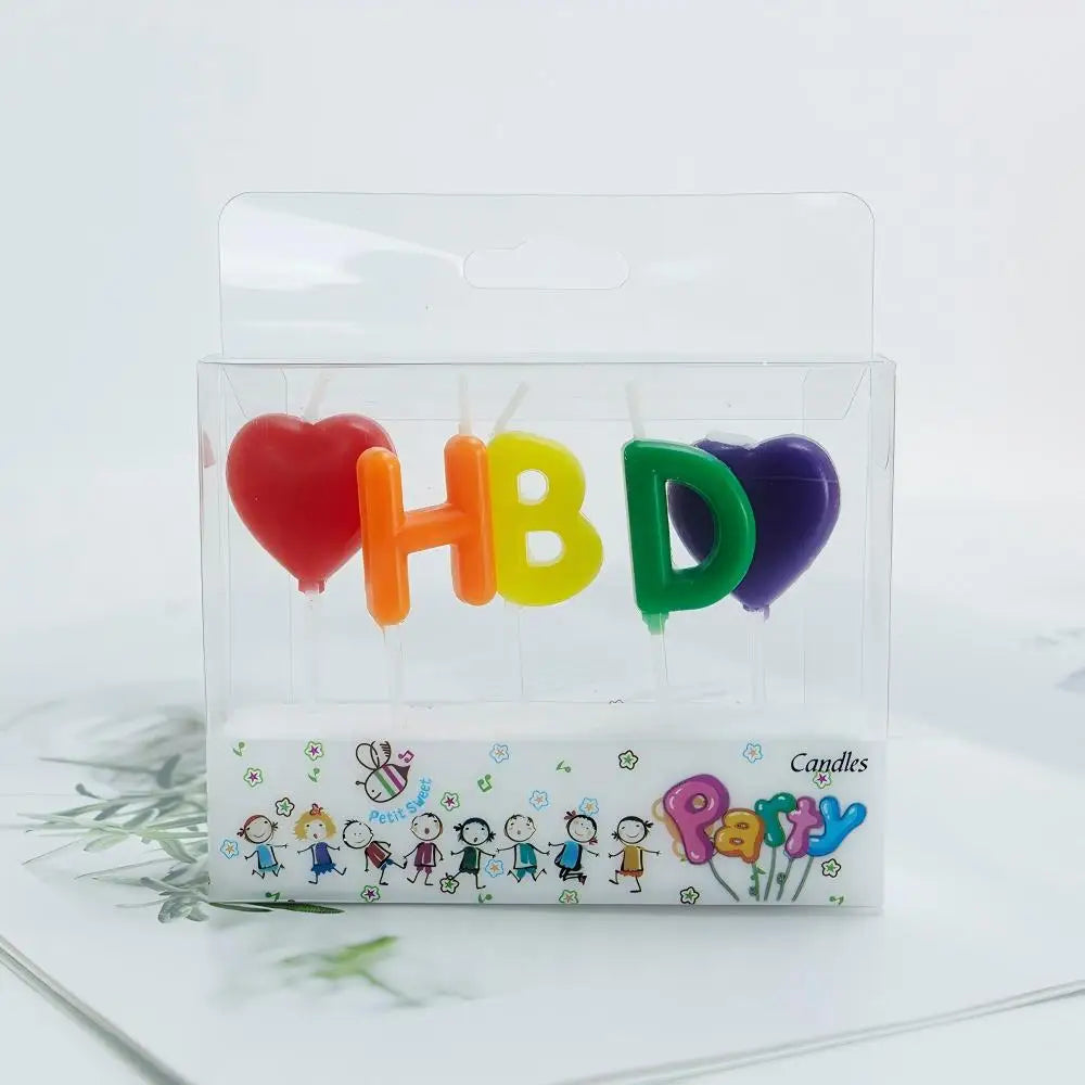 2025 Popular Hot Selling Happy Letter Candles Birthday With Heart in Parties MegaBDM