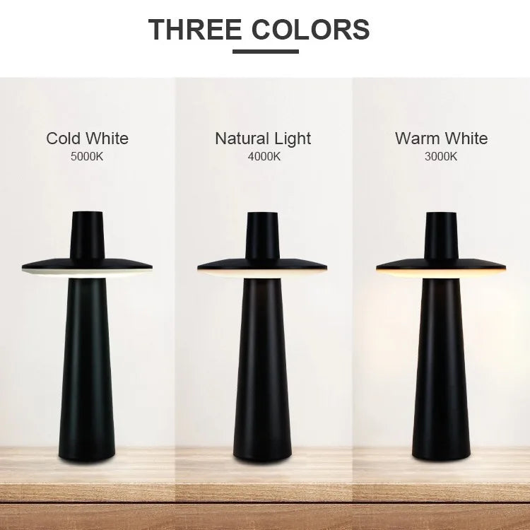 JAIYI Portable Rechargeable LED Desk Lamp - Three-color Dimmable Suitable for Bedrooms and Dining Rooms