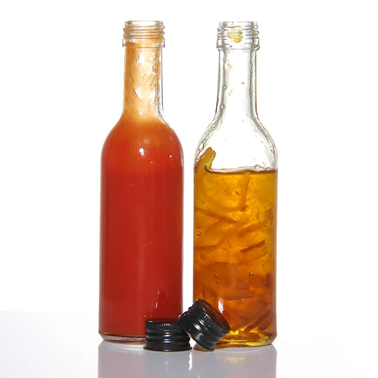 5oz Flint clear Glass Empty 150ml Woozy Hot Sauce Bottle Ketchup Sauce Chili Vinegar Glass Bottles