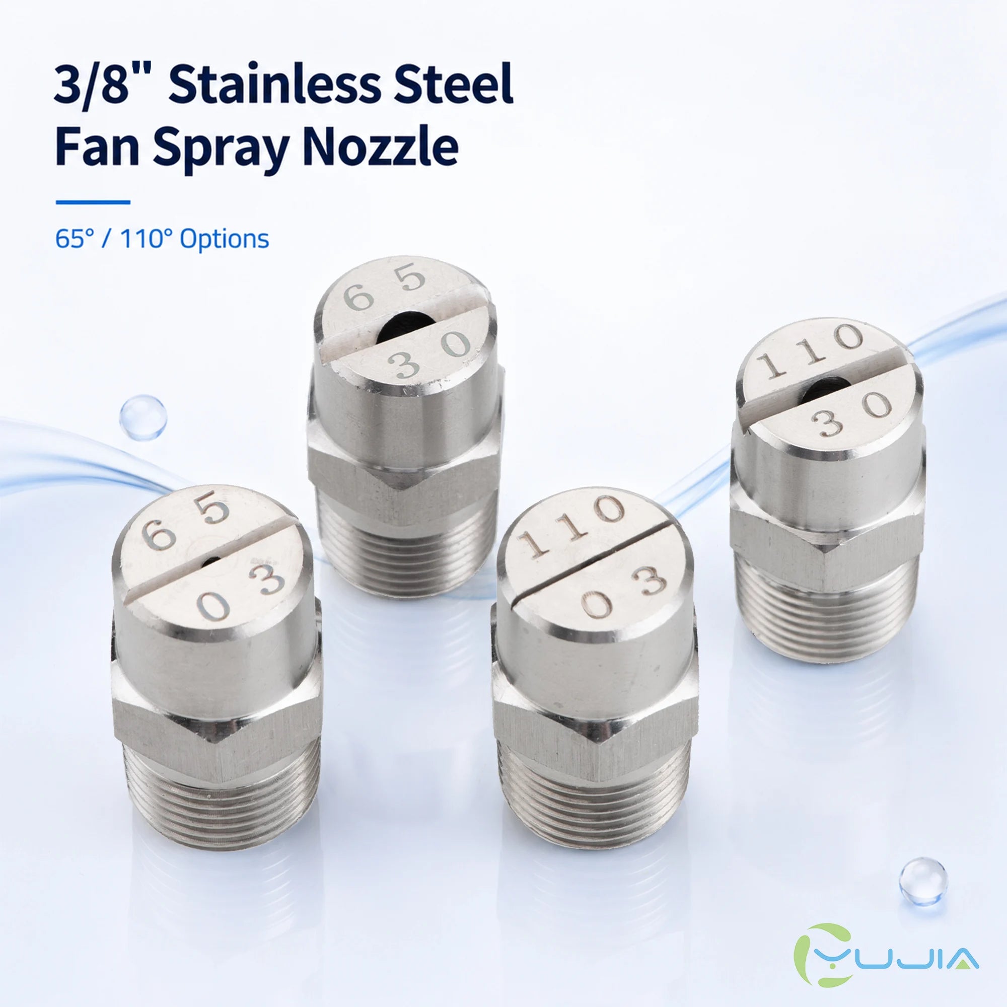 BSPT 3/8" High Quality 65Â°/110Â° Flat Fan Fog Cleaning Nozzle for Industrial Washing & Dust Suppression