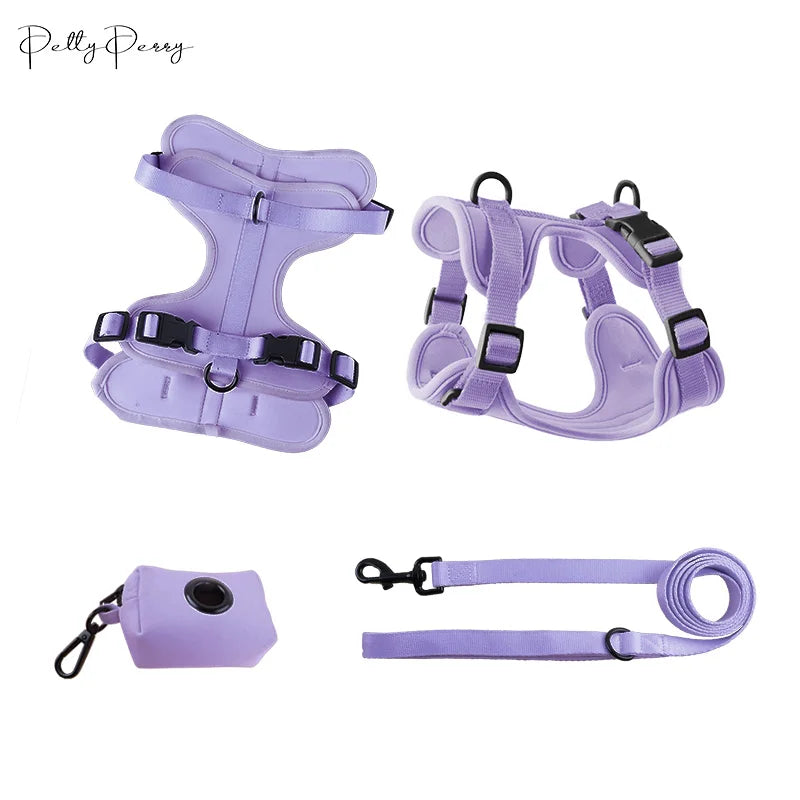 Custom Color Lightweight Neoprene Puppy Harness Safety Adjustable Easy Control Dog Harness for Outdoor Patrol Training