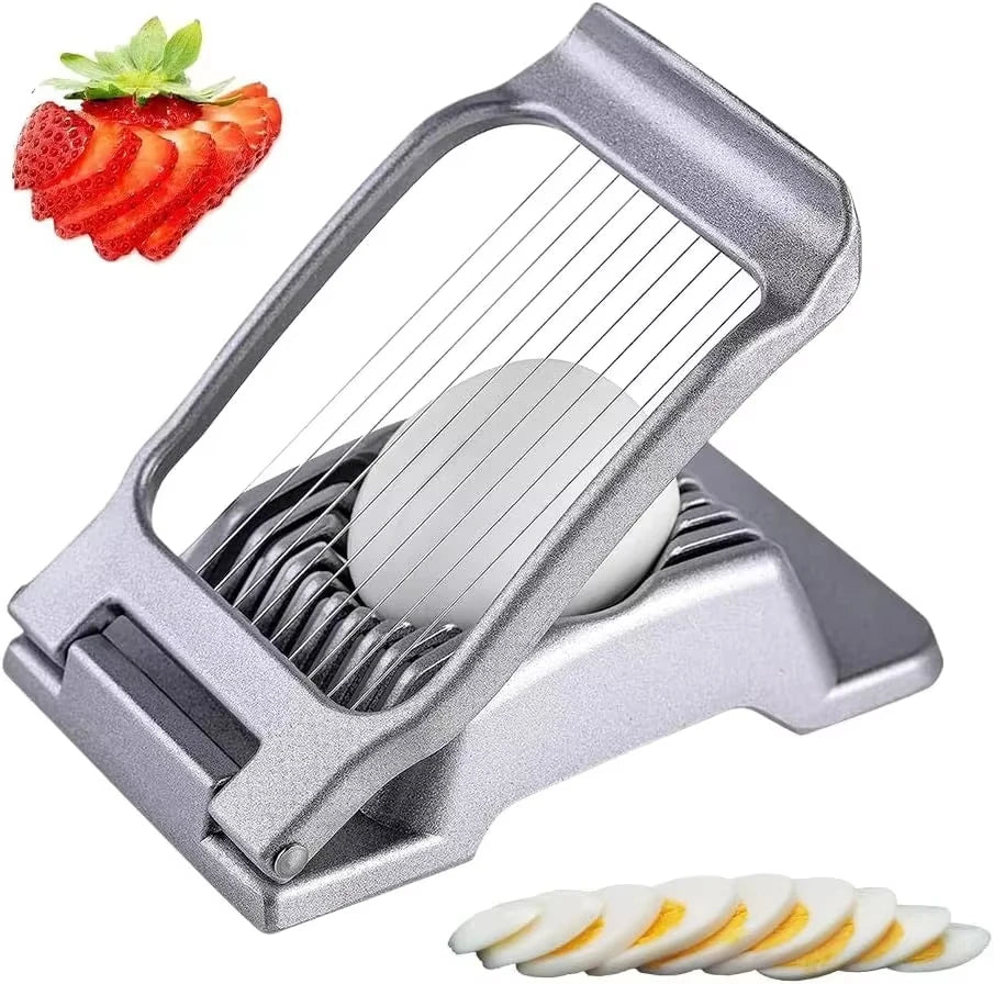 Aluminum Egg Slicer-Rustproof Kitchen Gadget Perfect for Slicing Hard Boiled Eggs And Small Fruit MegaBDM
