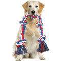 Red Blue Heavy Duty Dog Tug of War Dog Toy with 5 Knot Rope Interactive Toys for Aggressive Chewers MegaBDM