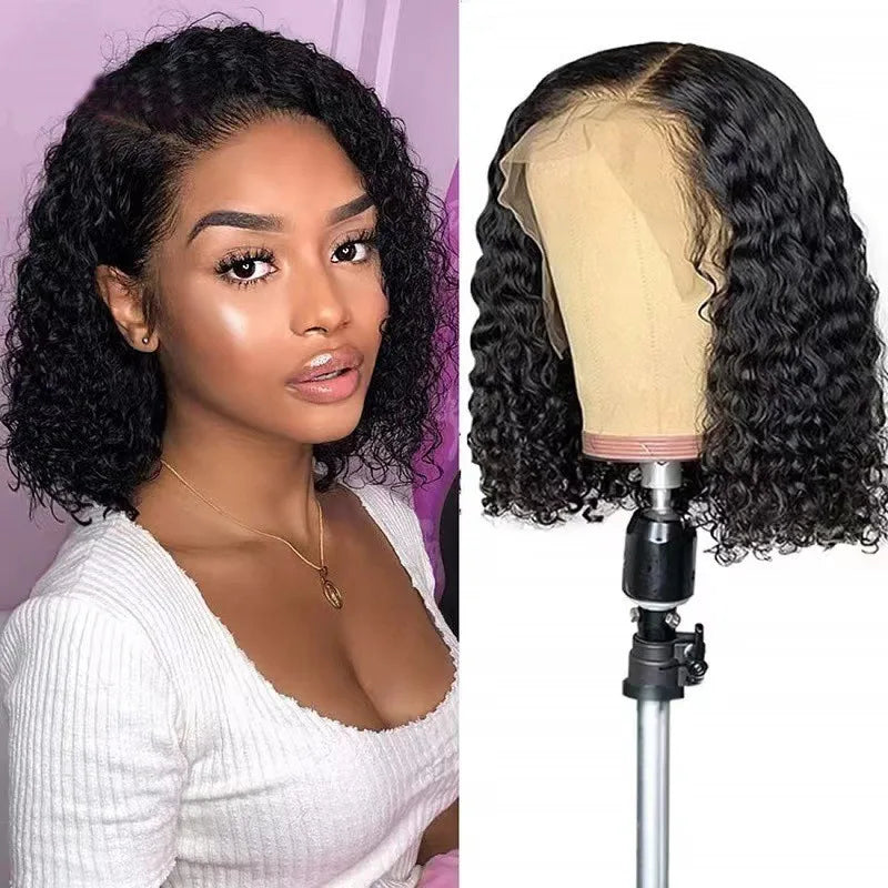 New Skylark Deep Wave Short Hair 100% High Temperature Fiber Machine Made Womens Dailywear Wig
