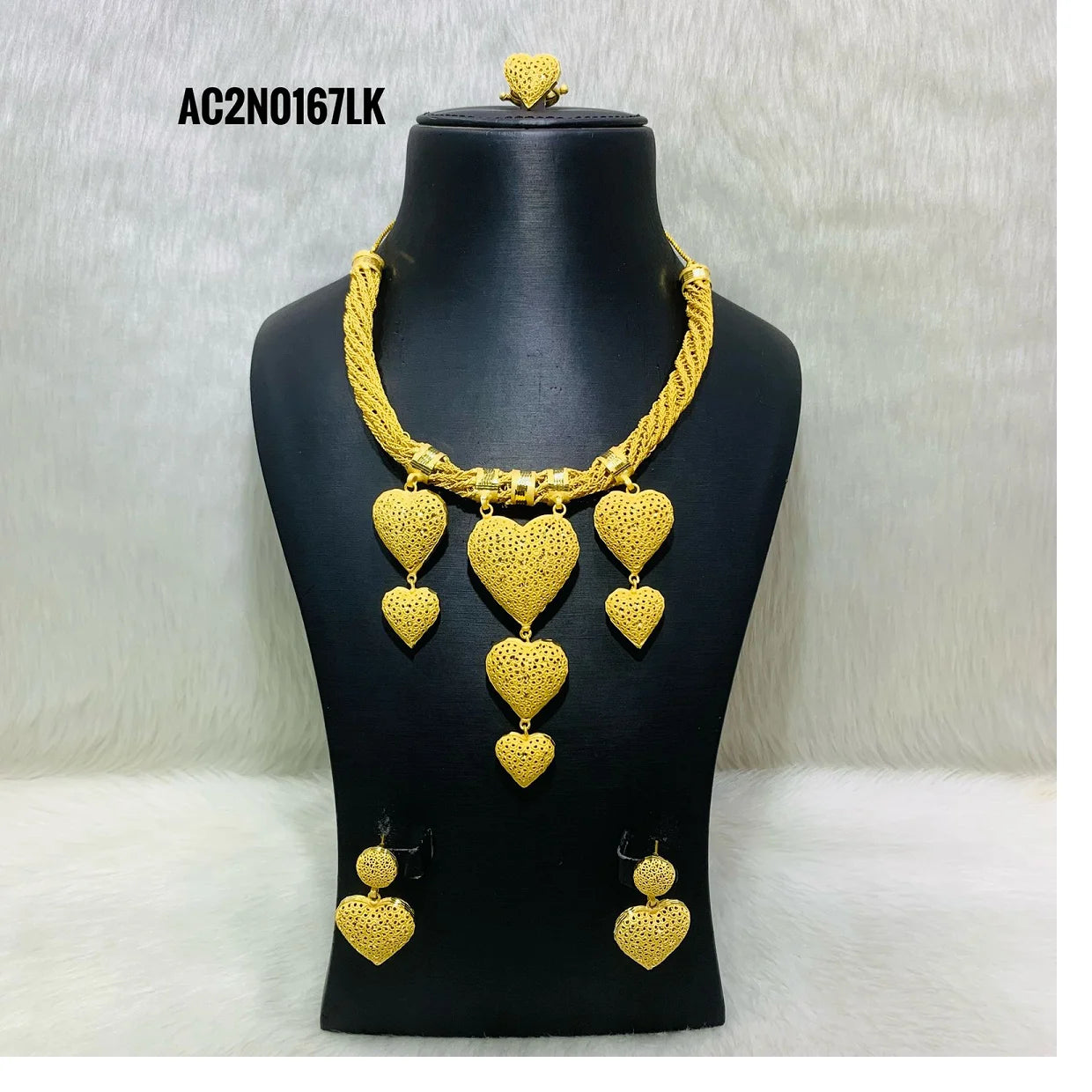 Handmade African Brass Metal Necklace Sets - Ethnic Tribal Statement Jewelry - Artisanal Geometric Brass Choker Sets