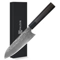 Best 7inch Handmade 67layers Vg10 Japanese Damascus Kitchen Knife with Ebony Wood Buffalo Horn Handle Santoku Knife 7"Knife