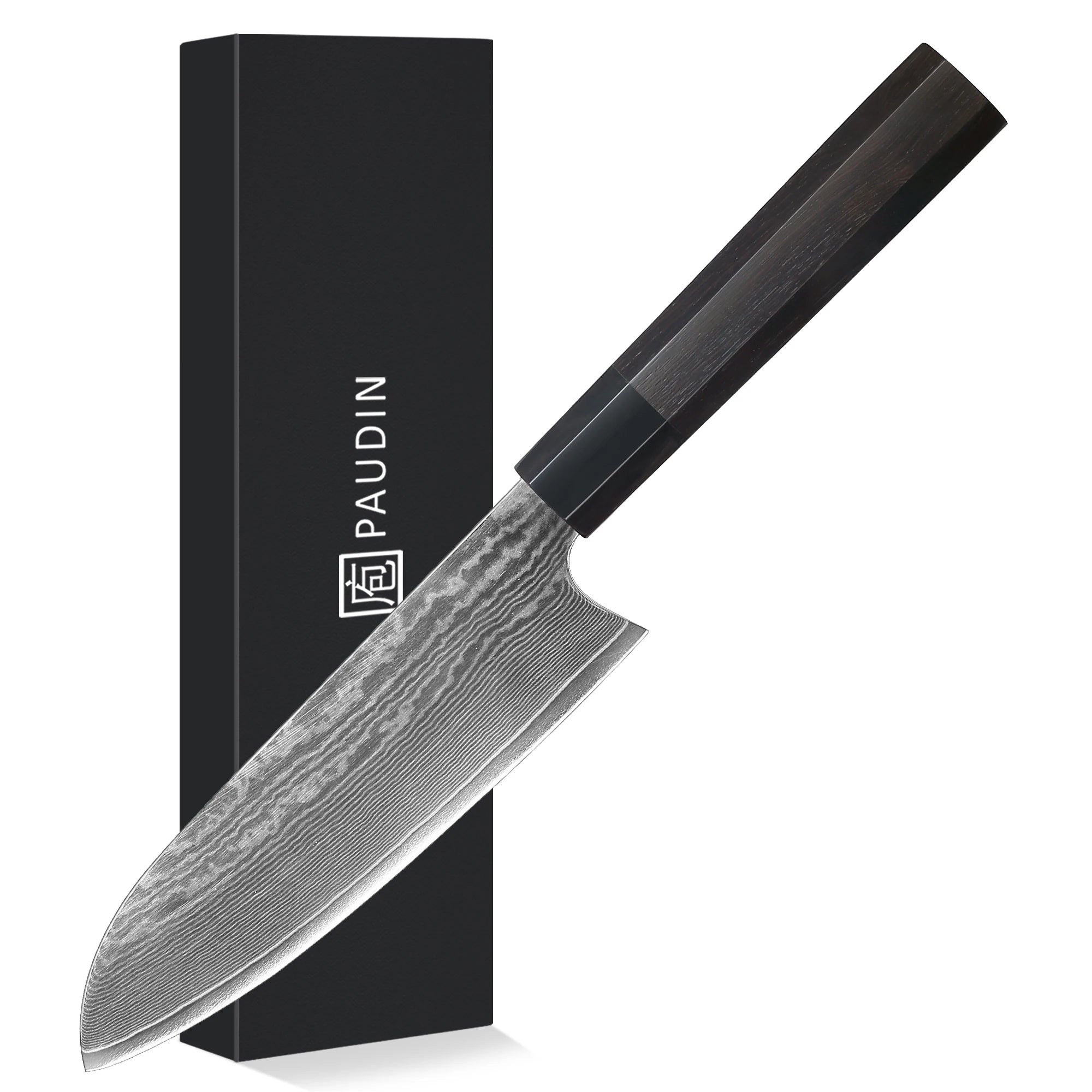 Best 7inch Handmade 67layers Vg10 Japanese Damascus Kitchen Knife with Ebony Wood Buffalo Horn Handle Santoku Knife 7"Knife