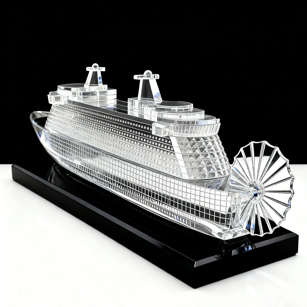 Custom JWFH K9 Crystal Ship Model Cruise Yacht FAIRY Style April Fool's Day Any Shape OEM ODM Engraved Logo Factory Direct MegaBDM