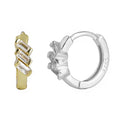 EH1584 Minimalist 925 Sterling Silver Crystal Fine Jewelry Small Tiny Fashion Zircon Cartilage Charm Hoop Earring for Women