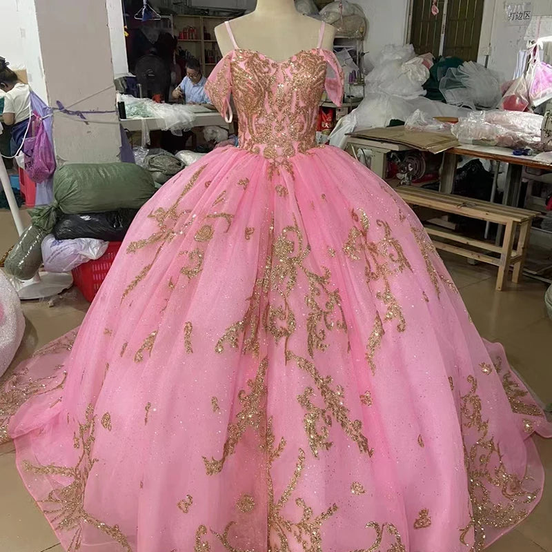 Jancember 231062 Fashion Pink Off Shoulder Lace Fabric Evening Party Dresses