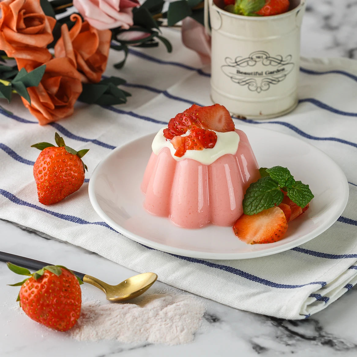 SIGNWIN Bagged Strawberry Pudding Powder Delicious Jelly & Pudding