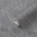 Made in Germany Modern Floral Grey Silver Metallic Non Woven Vinyl Wallpaper Rolls-10.05x0.53m for Bedroom Kitchen & Gym