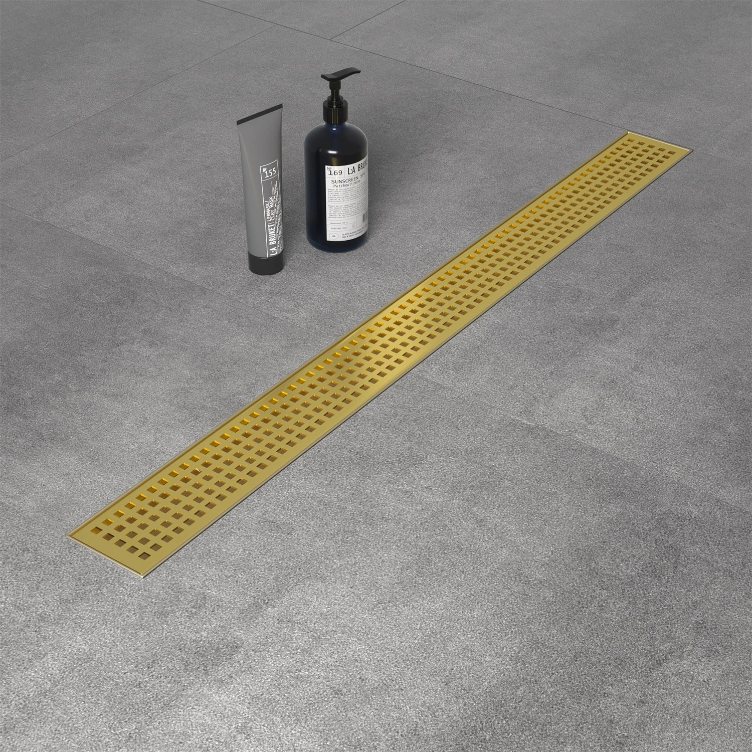 NEODRAIN 24 Inch Modern Design Golden 304 Stainless Steel Shower Drain with CUPC Certificate Ships From US Warehouse
