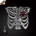 Low Quantity Order Flame Skeleton Rhinestone Transfer Rhinestone Heat Transfer Motif for Hoodie