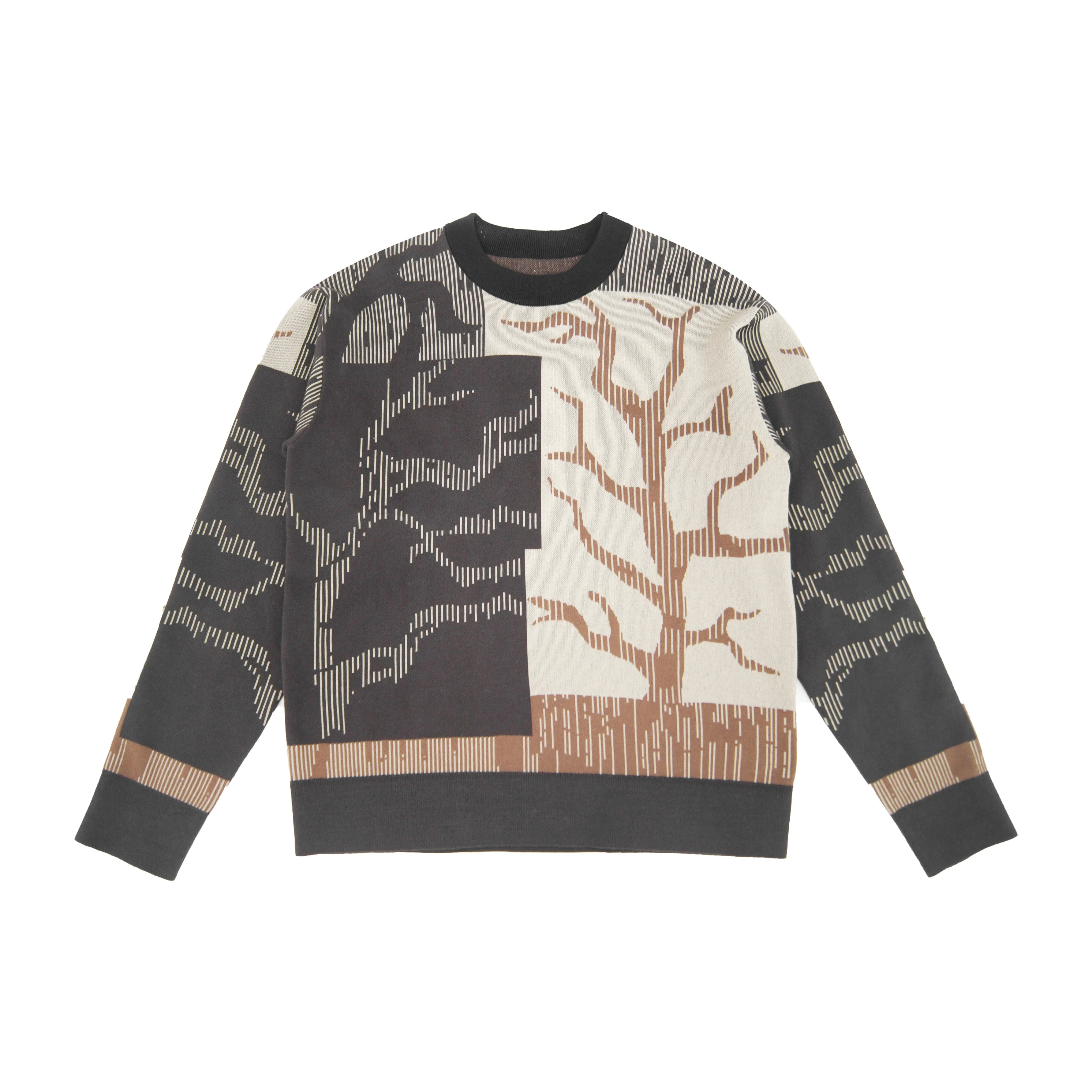 Custom Men's 100% Cotton ODM Autumn Fashion Casual Animal Print Pullover Knit Sweater