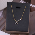 Charming Jewelry Contracted Style Silver and Gold Plated Pendant Necklace Minimalist Zircon Pendant Collarbone Chain for Women