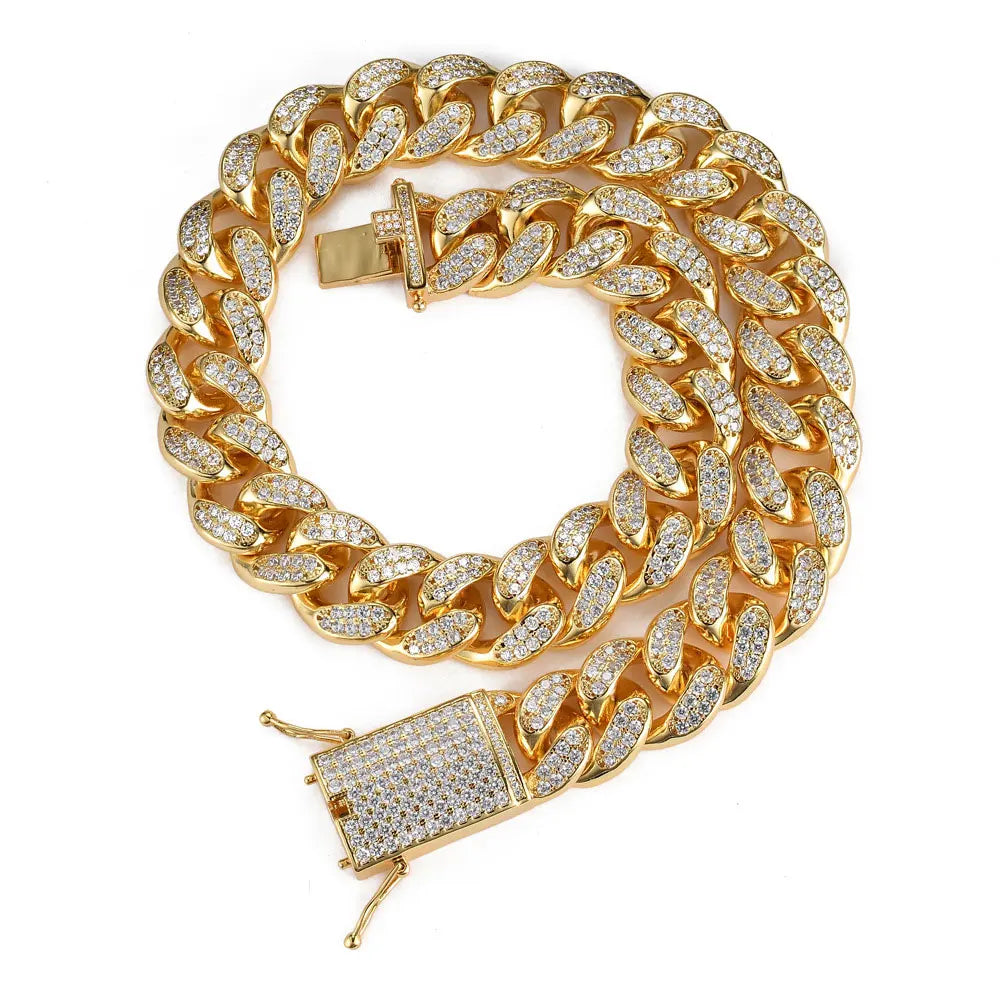 Wholesale Christian Zircon Gift Fashion Bling Bling Unisex Hip Hop 20mm Charm Necklace with CZ Stones