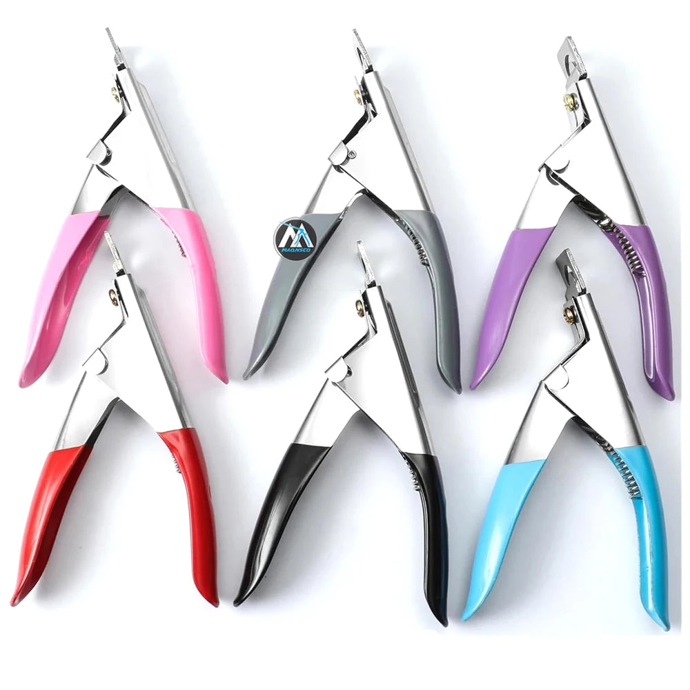 Professional Stainless Steel Acrylic Nail Clippers Rainbow Nail Tip Cutter for Home or Salon Use Manicure Tool for Thick Nails