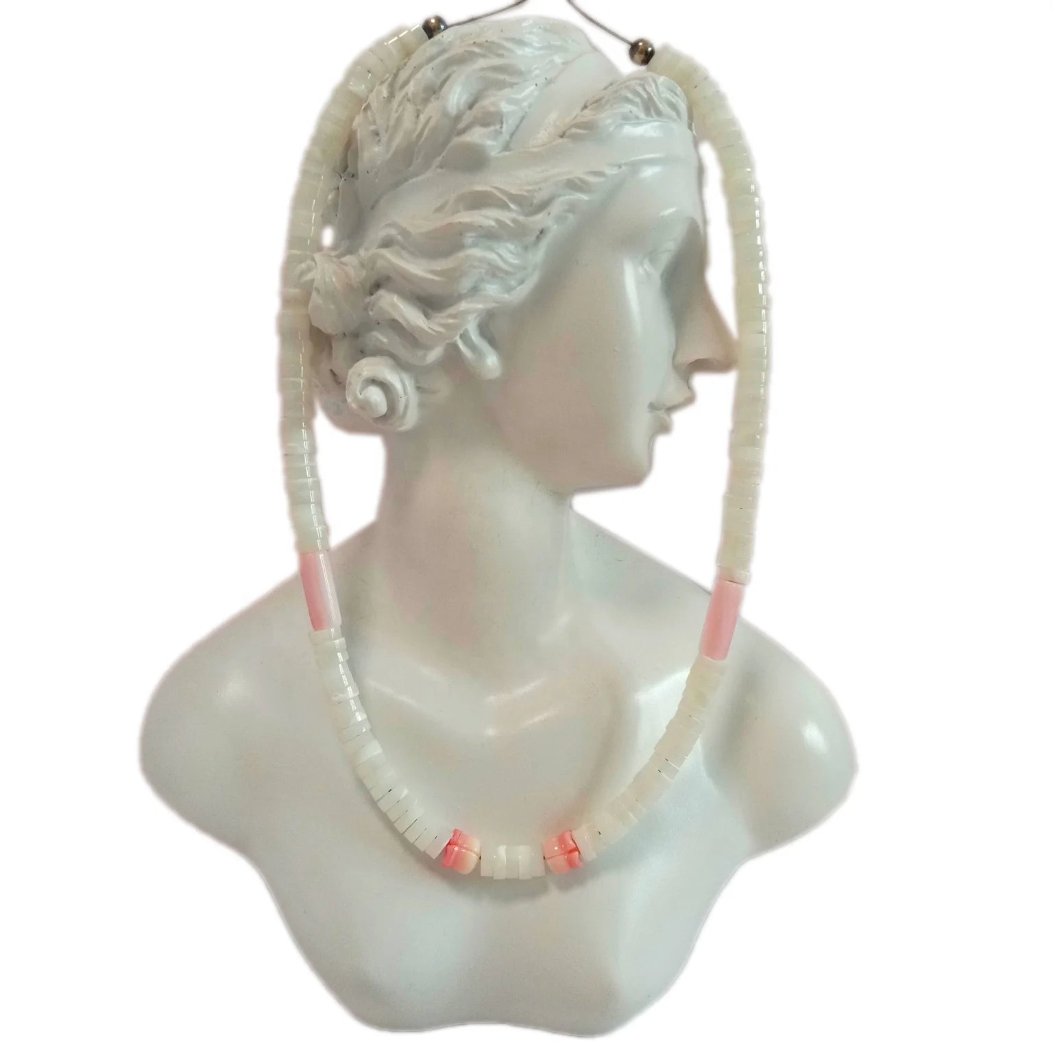 Natural  pink sea shelly mop 925 Sterling Silver Necklace