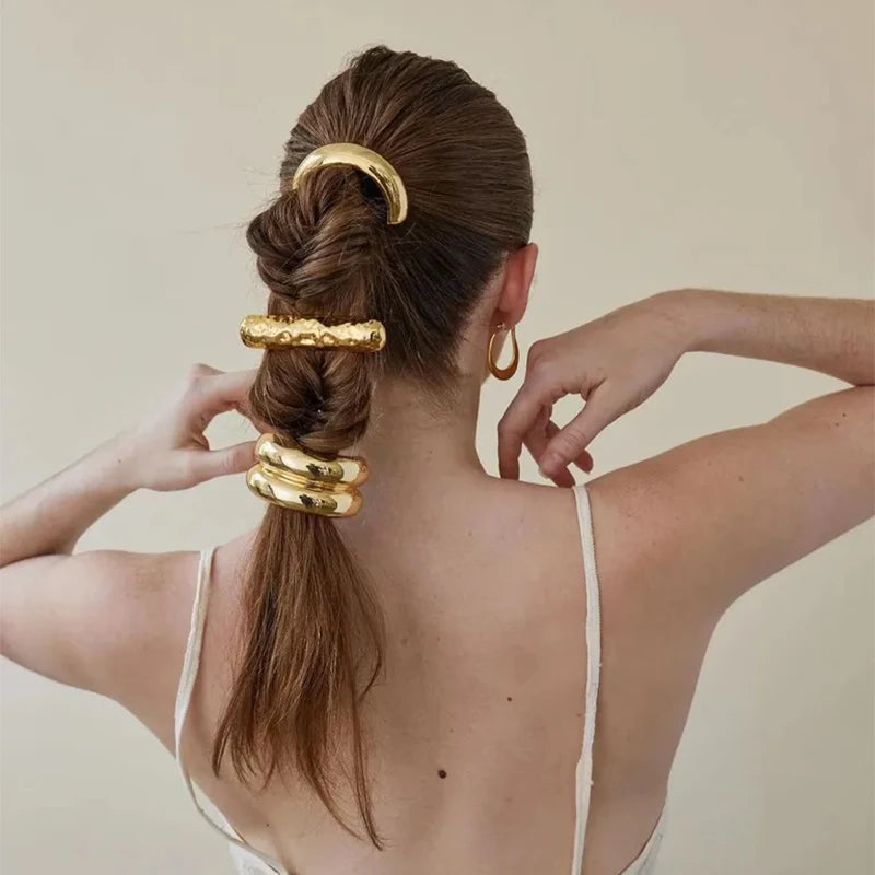 Ethnic Vintage Style Ins Fashion Stainless Steel Hair Tie Scrunchies Women's Ponytail Cuff Rubber Band Headdress Accessories