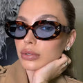 Logo Custom 2025 Fashion Leopard Oval Cat Eye Sunglasses UV400 Punk Rivets Women Sunglasses