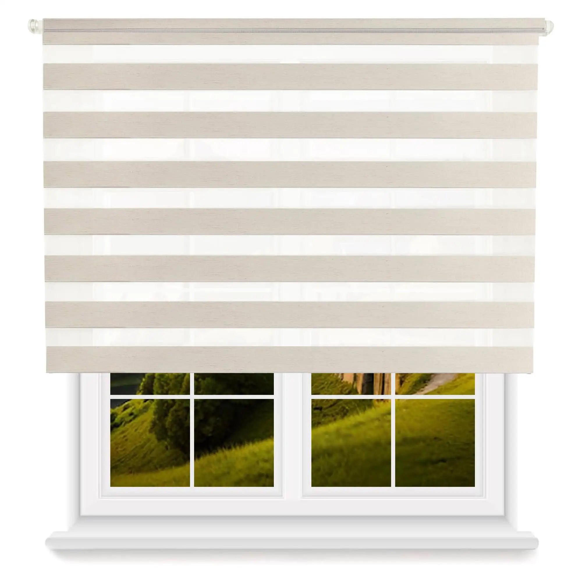 Well Home Day/Night Roller Blind - Linen Effect Color 180 x 120cm (width x length)/Fabric Size 177 x 115cm