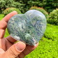Wholesale Price Natural Healing Gemstone Love Shape Crystal Craft Spiritual Moss Agate Heart for Gifts