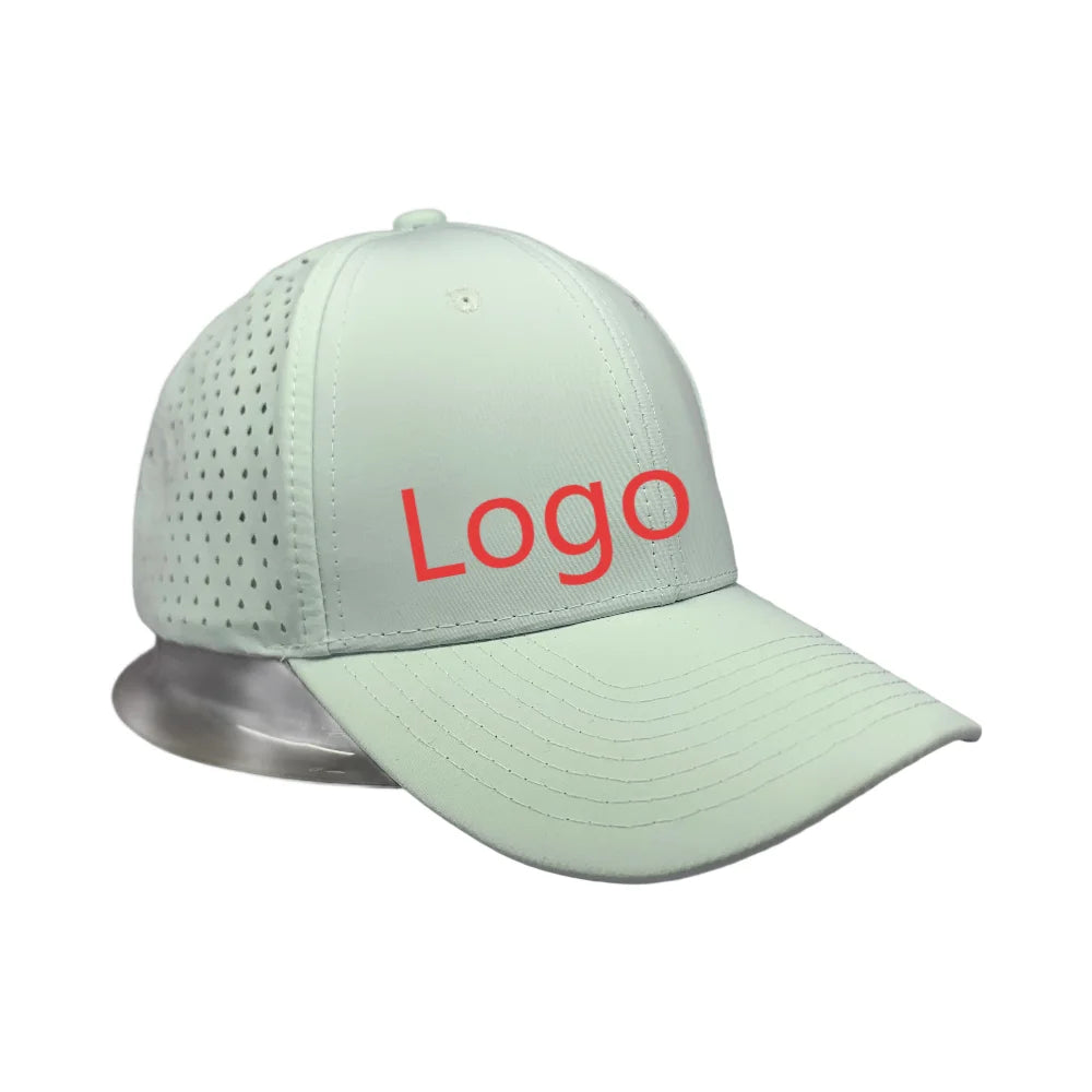 Custom 5 Panel Laser Perforated Holes Performance Baseball Cap Plain Waterproof Sport Baseball Hat MegaBDM