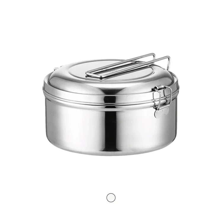 2025 304 Stainless Steel Bento Lunch Box Round Student Portable Picnic Single Layer Lunch Box for Promotion