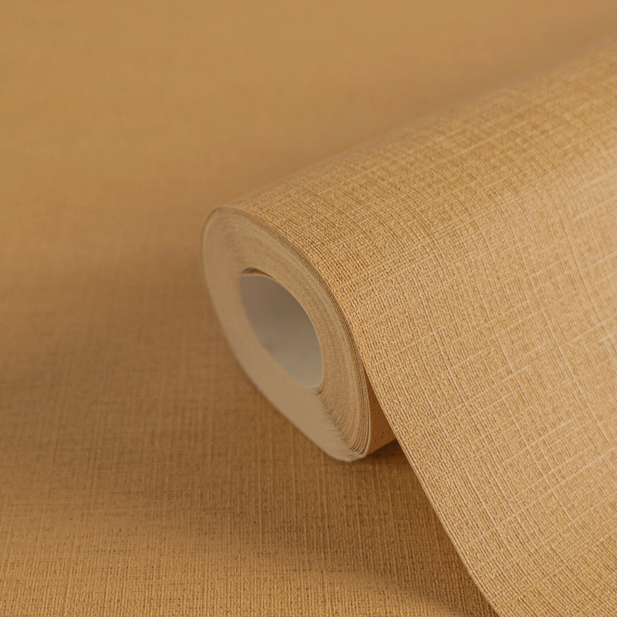 Made in Germany - Plain Wallpaper rolls Colour Yellow - Non Woven Vinyl - Factory Wallpaper Textile Structure - 1005 x 053 m