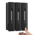Wall Mounted No Drill 3 Chamber Shower Soap Shampoo and Conditioner Dispenser for Bathroom