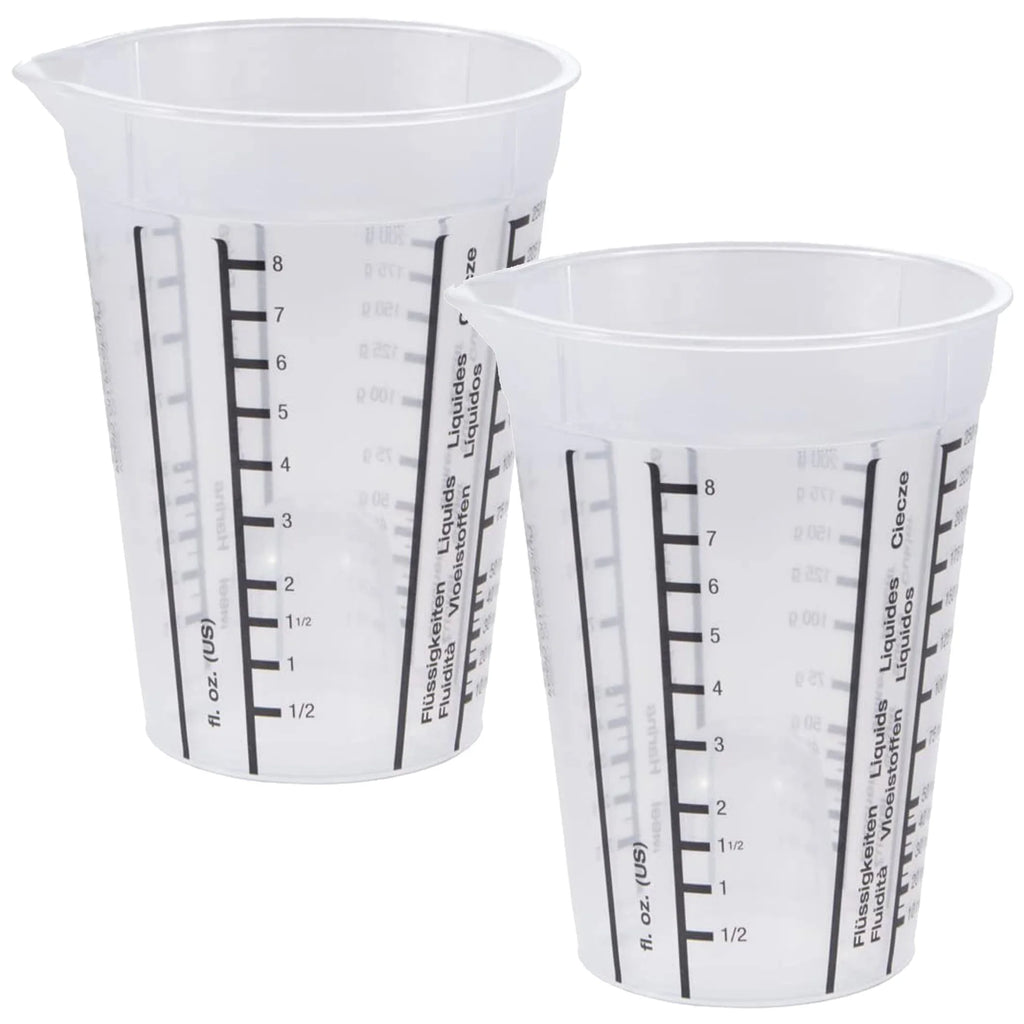 2x Measuring Jug for Small Quantities With Internal Measuring Cone 250 ml Mario Transparent/Black