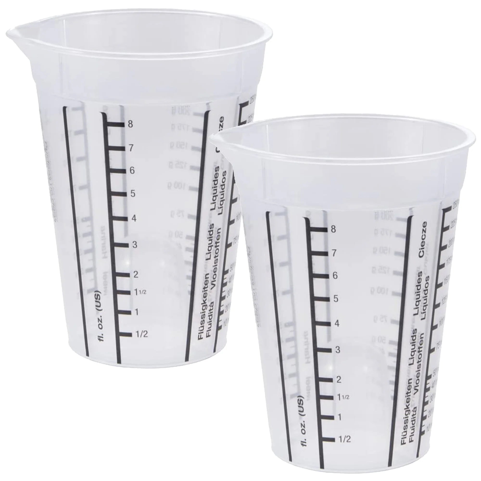 2x Measuring Jug for Small Quantities With Internal Measuring Cone 250 ml Mario Transparent/Black