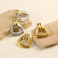 Dreamshow Fashion Statement Mix Color Triangle Stud Earring for Women PVD Gold Plated Stainless Steel Jewelry