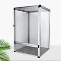 Silver Black Aluminum Large Vertical Airflow Wire Mesh Enclosure Pets Cage for Reptiles Bearded Dragons Plastic Screen Air