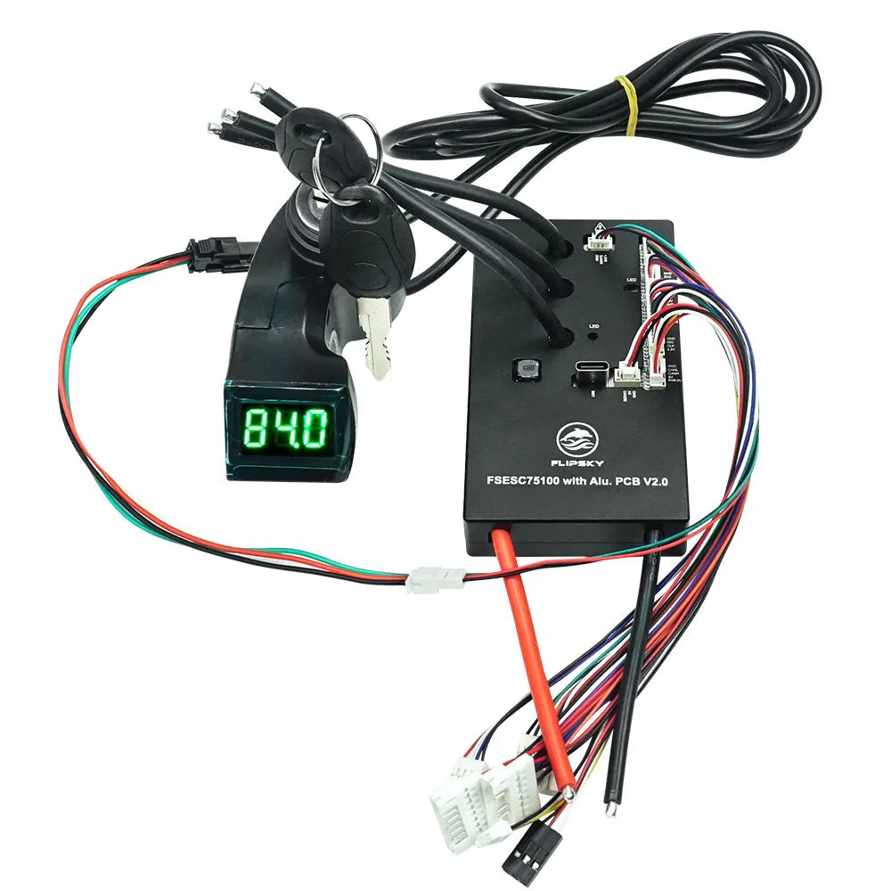 Flipsky 75100 V2.0 With Aluminum PCB With Power Key Switch Button Based on VESC for Electric Skateboard / Scooter / Ebike
