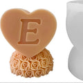 Wholesale OEM E Shaped Rose Love Letter Scented Candles Silicone Molds for Epoxy Resin  Table Decorations Plaster Cleaning Tool