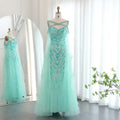 Jancember LSZ468 Crystal Turquoise Sequins Beaded Feather Evening Party Dresses for Girls