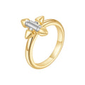Latest 18K Gold Plated Brass Jewelry Geometric Cross Cone Two-Tone Fine Finger Ring for Women Punk Ring R244453