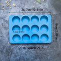 12 Hole Cylindrical Silicone Mold for Making Chocolate Candy Soap Muffin Brownie Cake Pudding and Baking