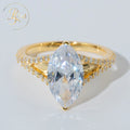 Luxury VVS Lab Grown Diamond Custom Engagement Ring for Women High Quality in 925 Silver & Yellow Gold Jewelry