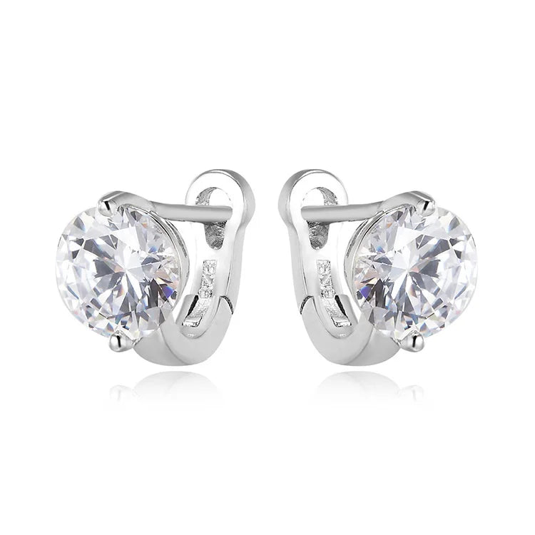 925 Sterling Silver Diamond Earrings Fashion Victorian Huggie Style Gold Plated for Women Trendy Victorian Jewelry for Gifts
