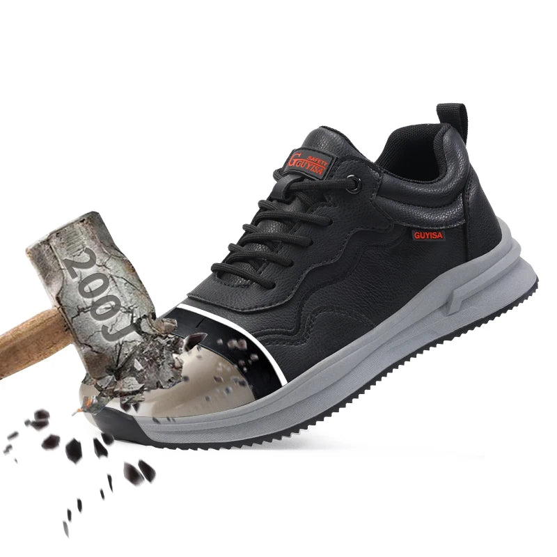 GUYISA Men's Microfiber Safety Shoes New Fashion Rubber Shoes for Autumn OEM/ODM Safe and Stylish Footwear