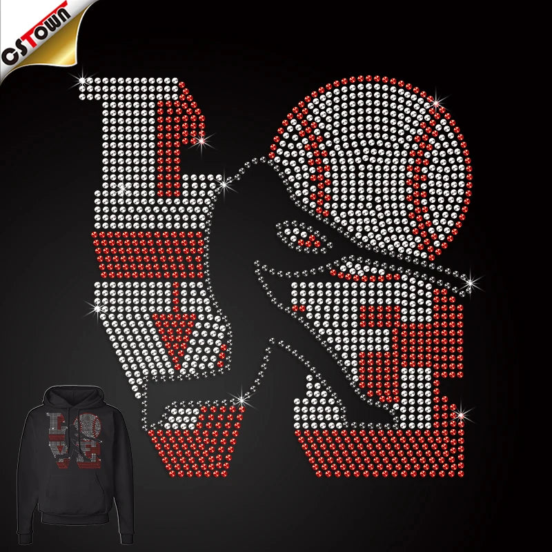 Custom Logo Cheer Mom Baseball Love Hotfix Rhinestone Transfer Dtf Printers