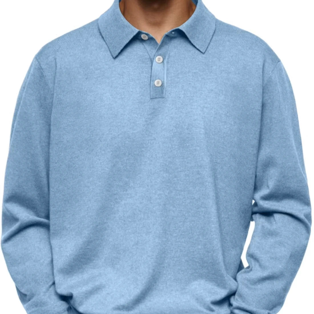 OEM custom logo embroidery printed design hot sale autumn long-sleeved V-neck button men's casual tops polo shirt
